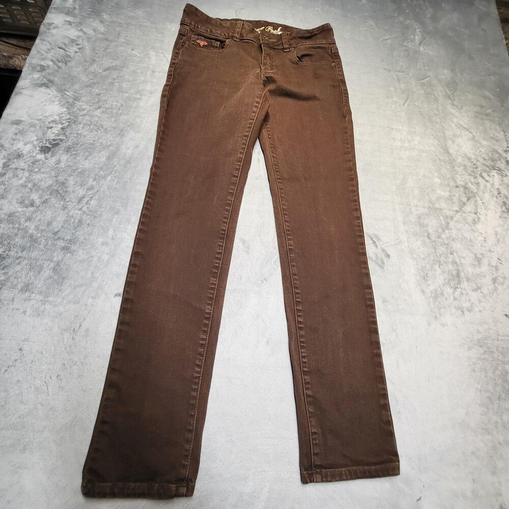 Sneak Peek Jeans Womens 7 Brown‎ Stretch Cotton Blend Straight Leg Pants Casual